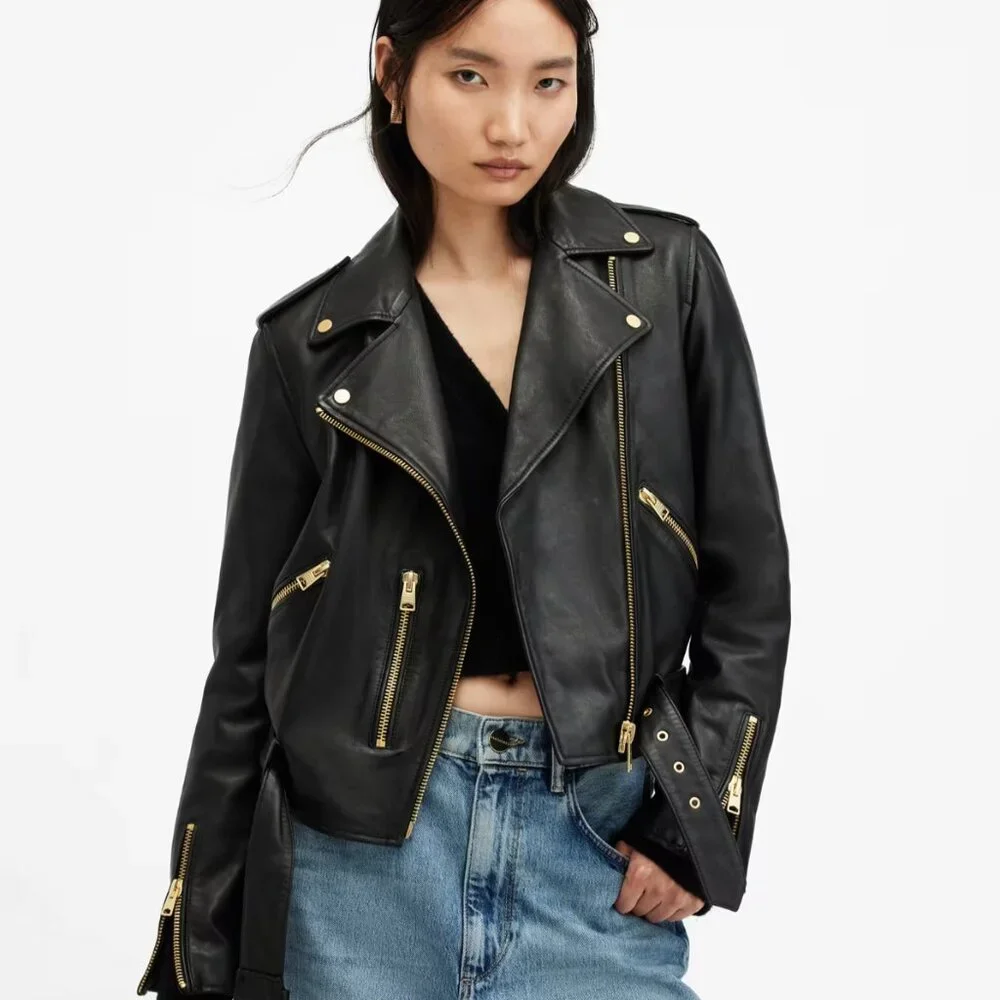 Balfern Leather Biker Jacket - Picture 1 of 7